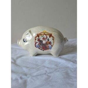 Vintage‎ Christmas Pig Piggy Bank